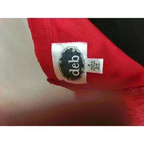 Vintage Deb Shop Red Strapless Formal Gown Size 9 - Picture 4 of 4